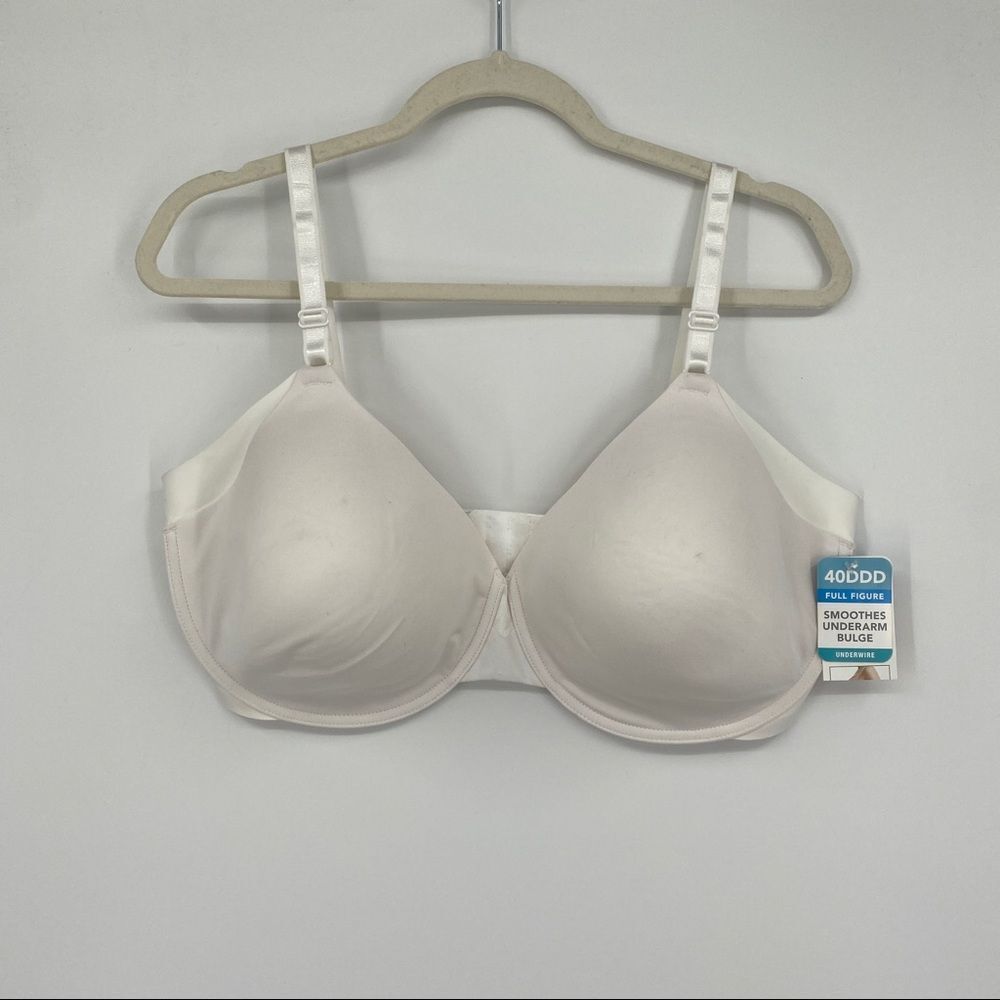 Warners White Full Figure Underwire  Underarm Soothing Flexible Padded Bra